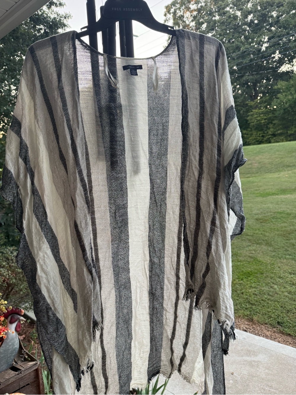 American Eagle Outfitters Cream and Black Striped
